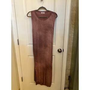 Mod Ref Women's Maxi Dress Blush Pink Rayon Sleeveless M Beachy Boho Stretchy